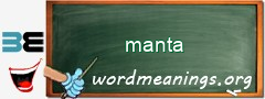 WordMeaning blackboard for manta